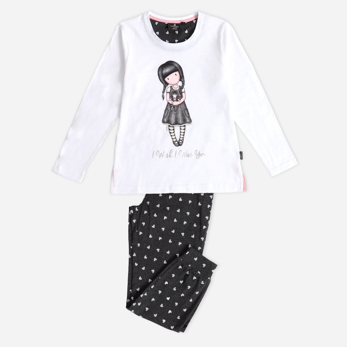 Pigiama bimba lungo cotone Mercoledì Addams Santoro 62403