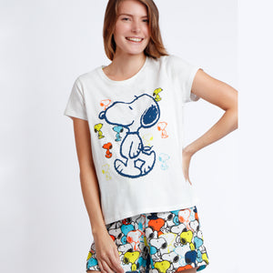 Pigiama donna estivo Aznar 62432 Snoopy 100% cotone