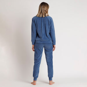 Pigiama Donna in Velluto a Costine con Collo Alto e Scollo a Serafino Asmas 62659