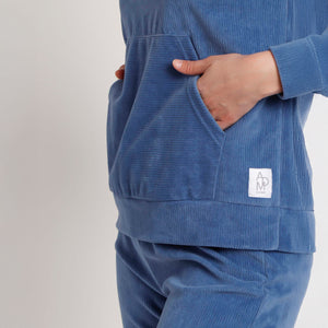 Pigiama Donna in Velluto a Costine con Collo Alto e Scollo a Serafino Asmas 62659