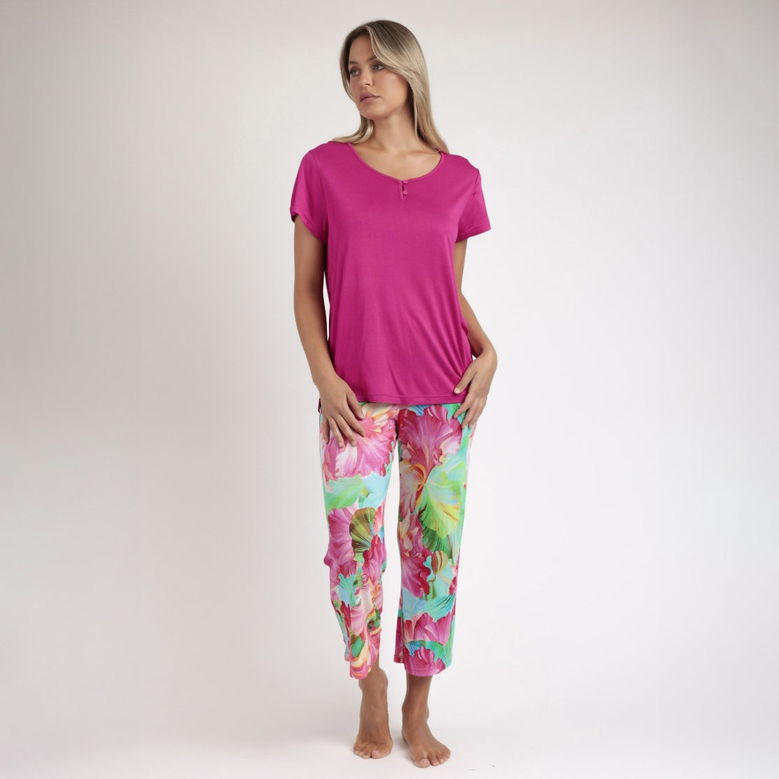 Pigiama donna fantasia tropicale viscosa Admas