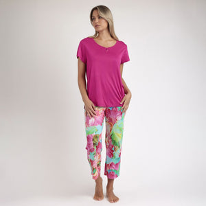 Pigiama donna fantasia tropicale viscosa Admas