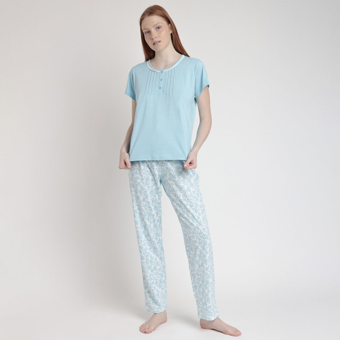 Pigiama donna scollo serafino cotone Admas
