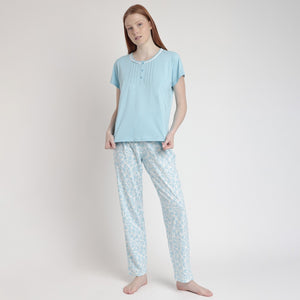 Pigiama donna scollo serafino cotone Admas