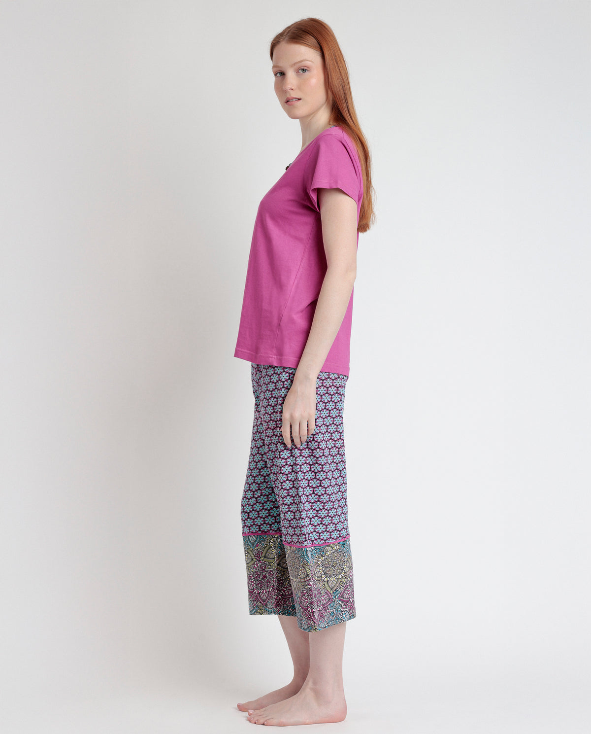 Pigiama Donna 100% Cotone pantalone capri Admas 63065