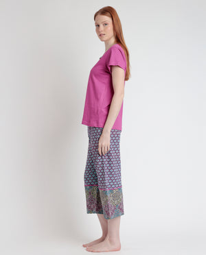 Pigiama Donna 100% Cotone pantalone capri Admas 63065