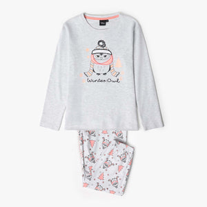 Pigiama bimba caldo cotone con gufo 3D Admas 63351