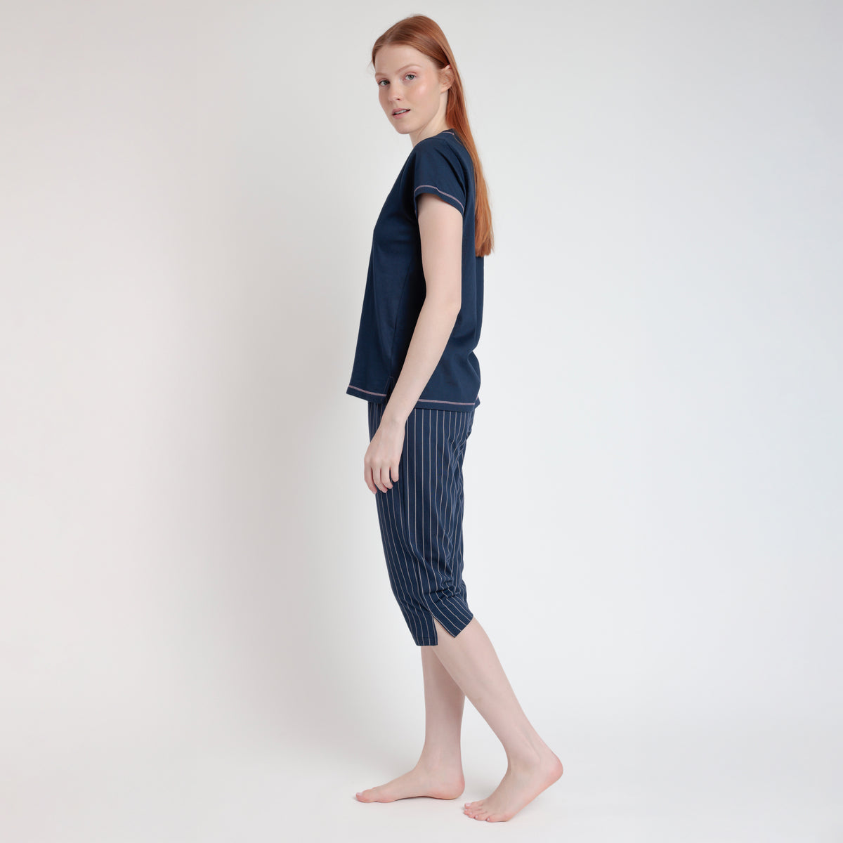 Pigiama donna estivo pantalone capri 100% cotone  Admas 63502