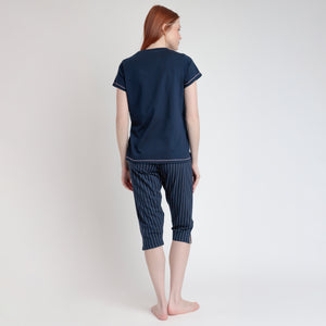 Pigiama donna estivo pantalone capri 100% cotone  Admas 63502