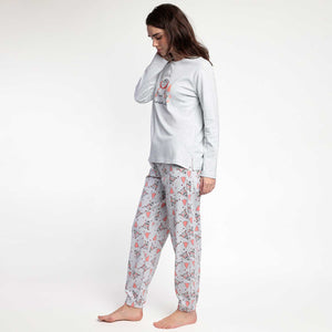 Pigiama donna con gufo caldo cotone Admas 63592