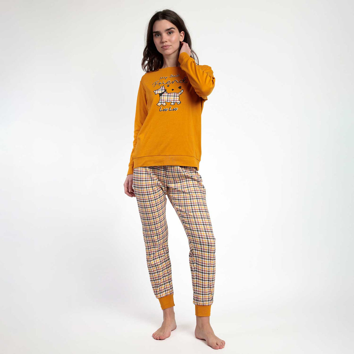 Pigiama donna cagnolino in caldo cotone Admas 63633