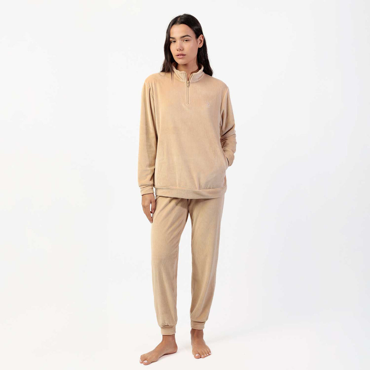 Pigiama donna ciniglia a coste Admas 63649