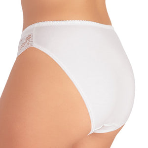 Slip donna midi Jadea 529 cotone e pizzo 3 pz