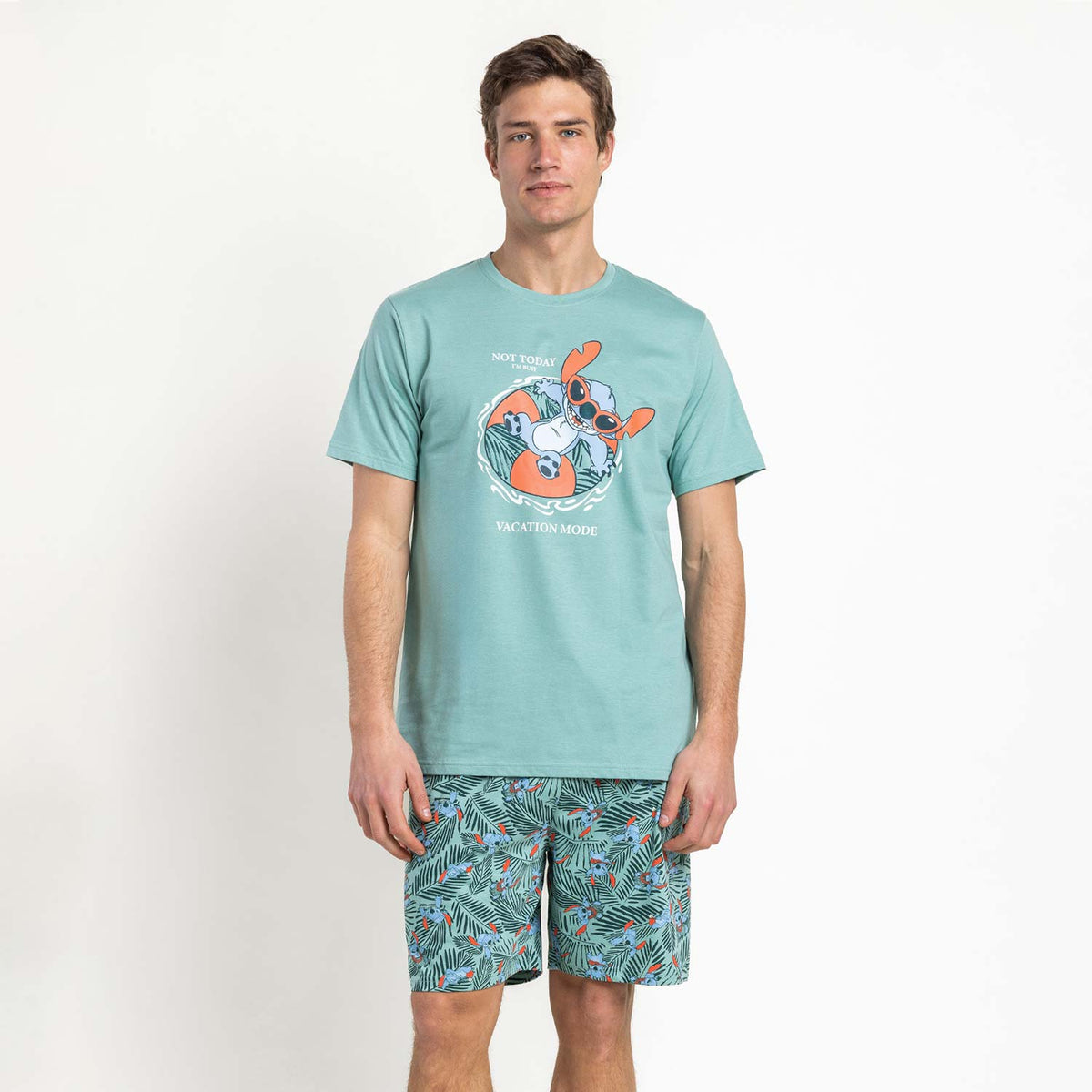 Pigiama uomo corto 100% cotone Stitch Disney 64203