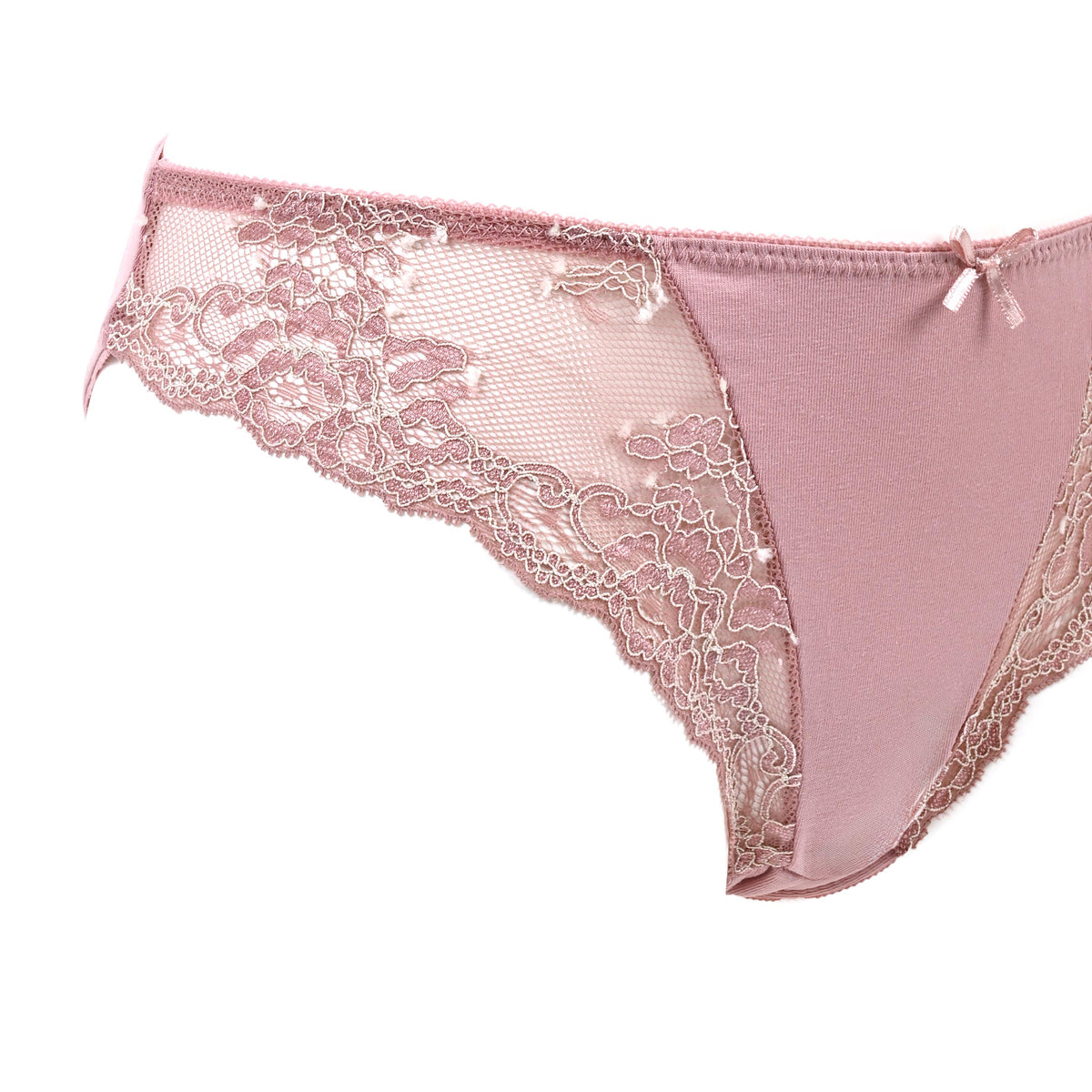 Slip 2 pezzi nero + rosa in cotone elasticizzato con pizzo Jadea 6440