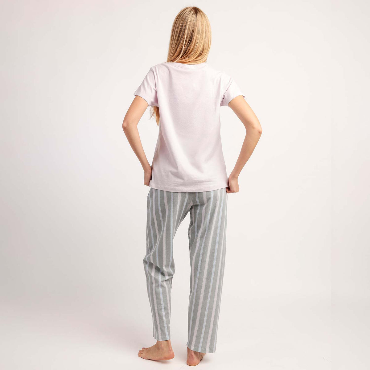 Pigiama donna estivo gessato cotone Admas 64592