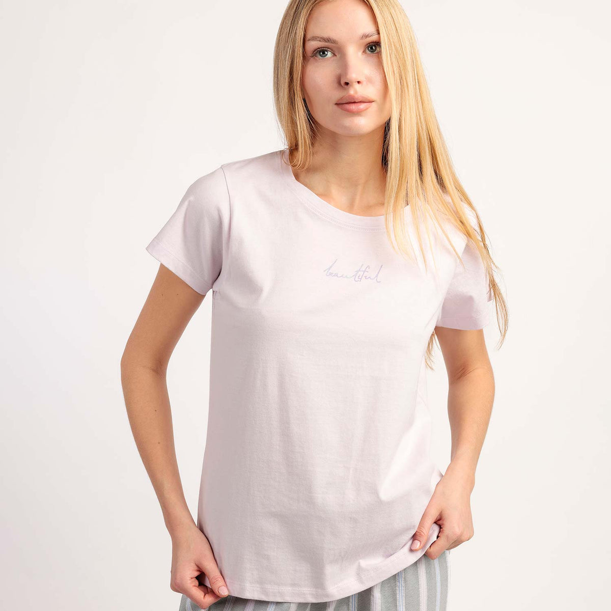 Pigiama donna estivo gessato cotone Admas 64592