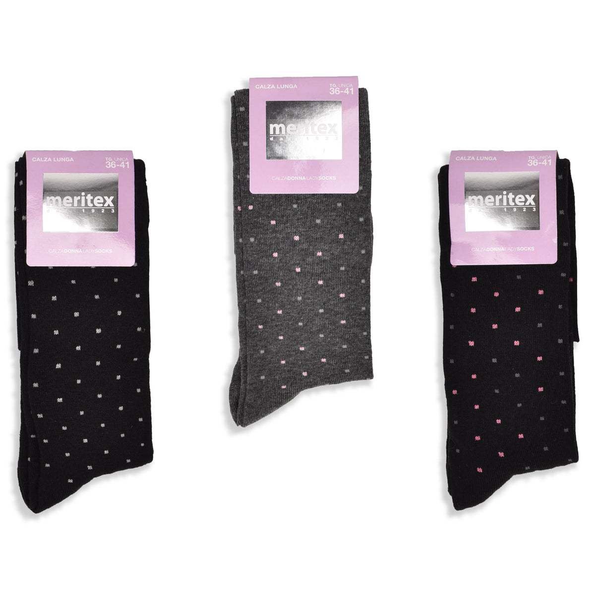 Calze lunghe donna Meritex 6566 var A caldo cotone 3 paia