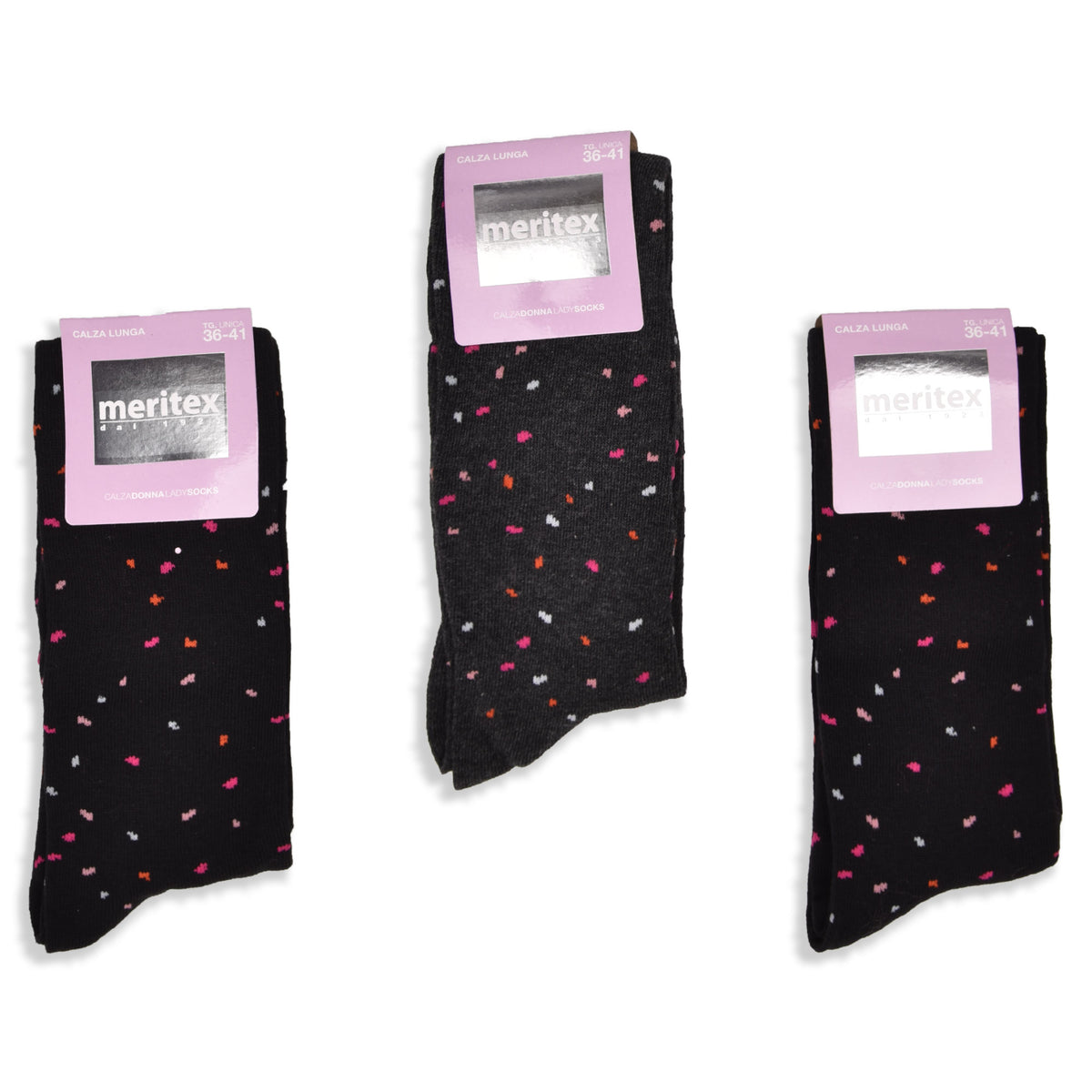 Calze lunghe donna Meritex rise 6570 var A caldo cotone 3 paia