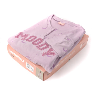Pigiama donna invernale caldo cotone luna lilla Cotonella DDD66