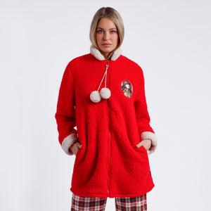 Giacca donna Santoro Gorjuss 67044 pile sherpa rosso