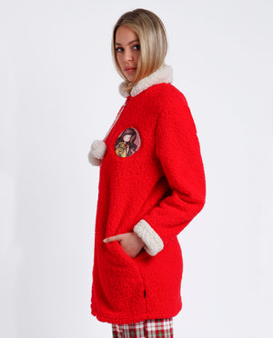 Giacca donna Santoro Gorjuss 67044 pile sherpa rosso