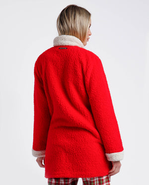 Giacca donna Santoro Gorjuss 67044 pile sherpa rosso