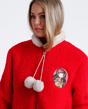 Giacca donna Santoro Gorjuss 67044 pile sherpa rosso