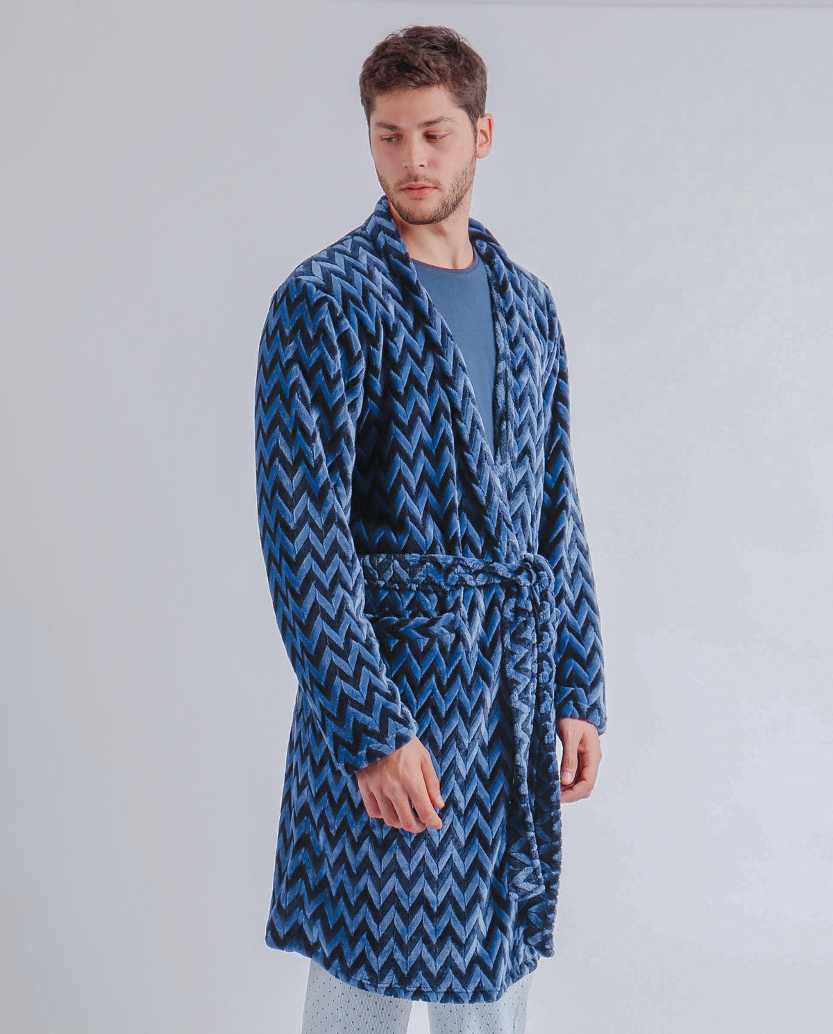 Vestaglia lunga raffinata uomo pile coral Admas 67056