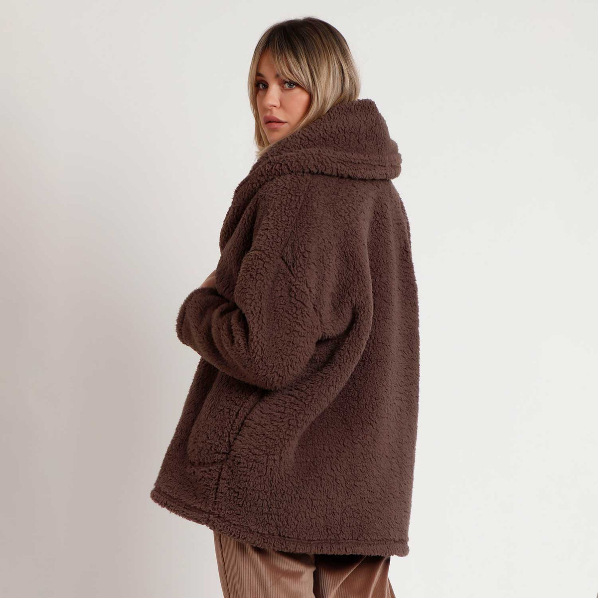 Giacca da camera sherpa Teddy scollo a scialle Admas 67137
