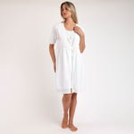 Vestaglietta donna in cotone con pizzo e ricamo Admas 67233
