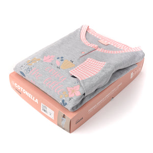Pigiama donna invernale grigio e rosa Cotonella DDD68