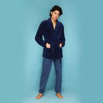 Giacca uomo da camera Cippi 6867 pile coral blu