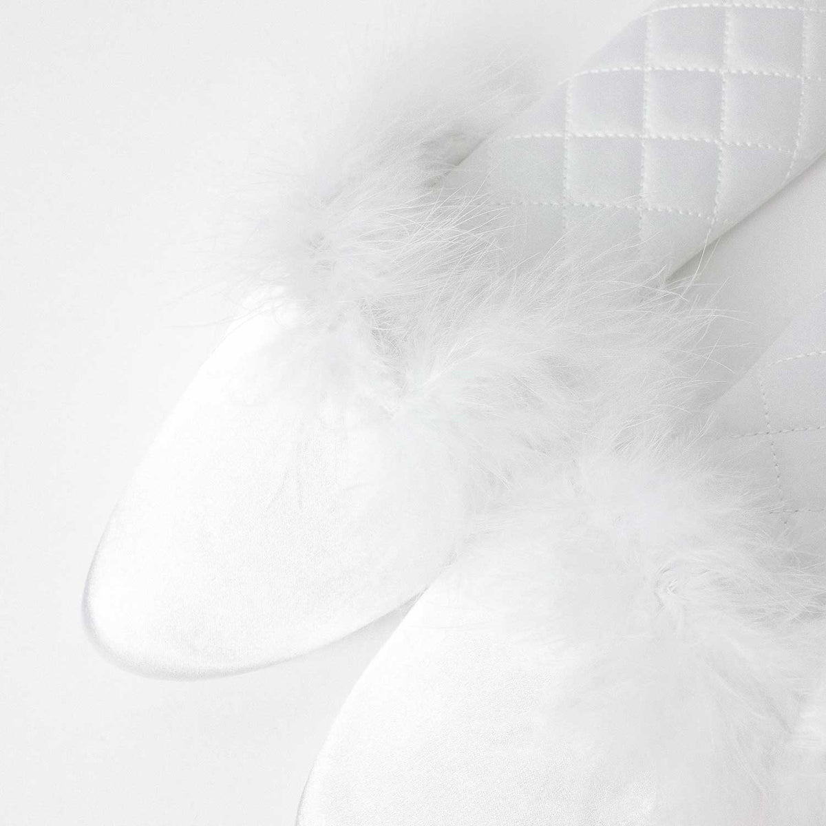 Pantofole donna sposa raso e piume Admas 69124