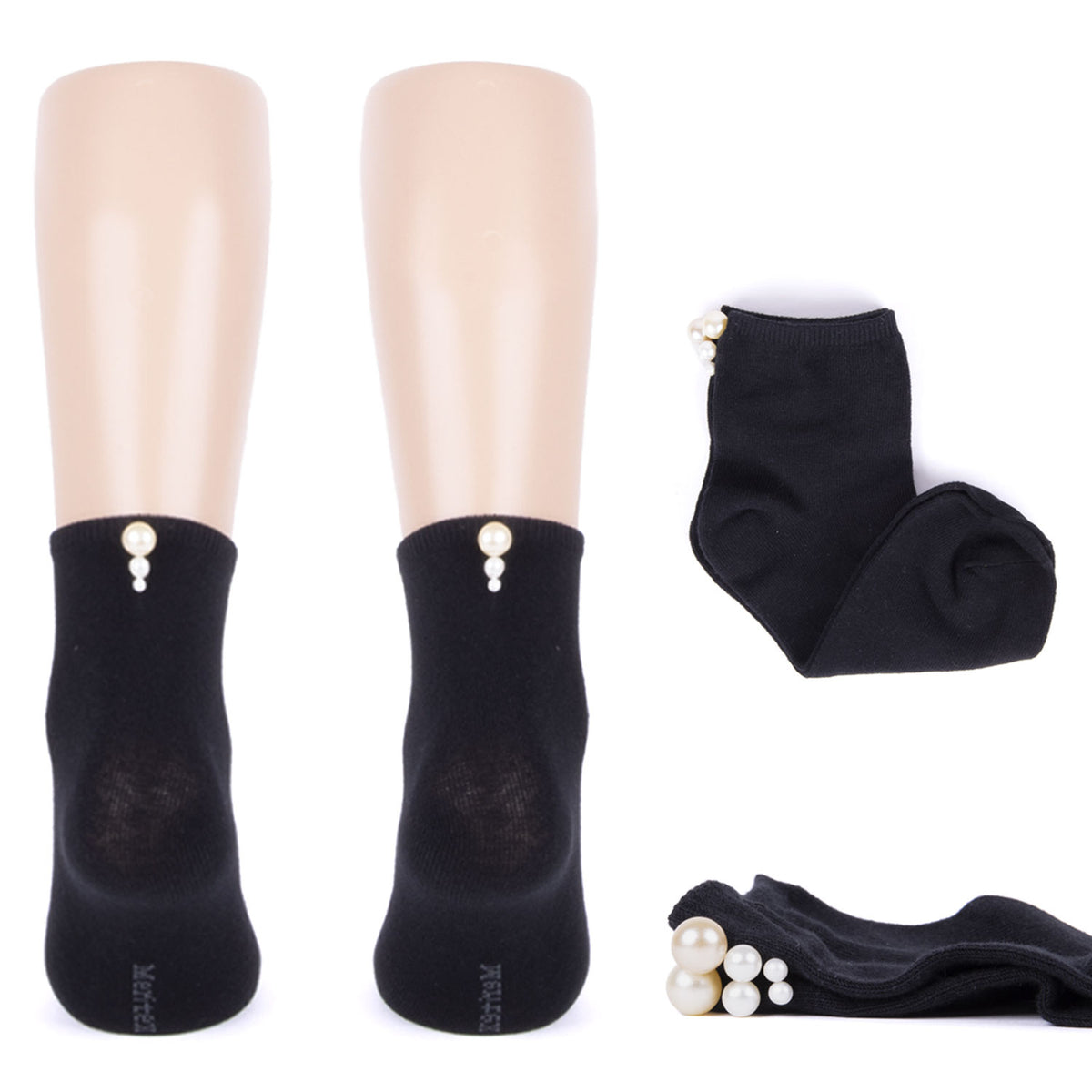 Calzini donna moda Meritex 3451 con perline 1 pz.