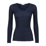 Maglia donna lana e seta con pizzo Ragno 701839