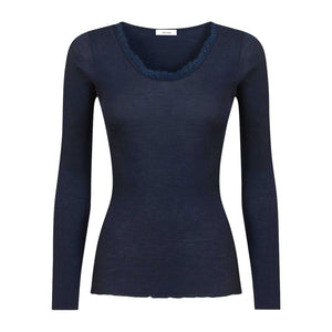 Maglia donna lana e seta con pizzo Ragno 701839