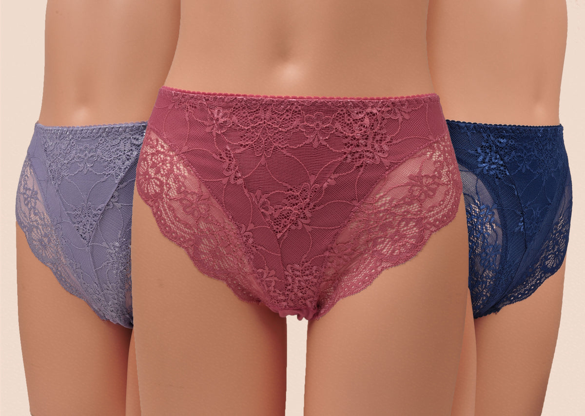 Slip donna Jadea 791 cotone e pizzo 3 pezzi 