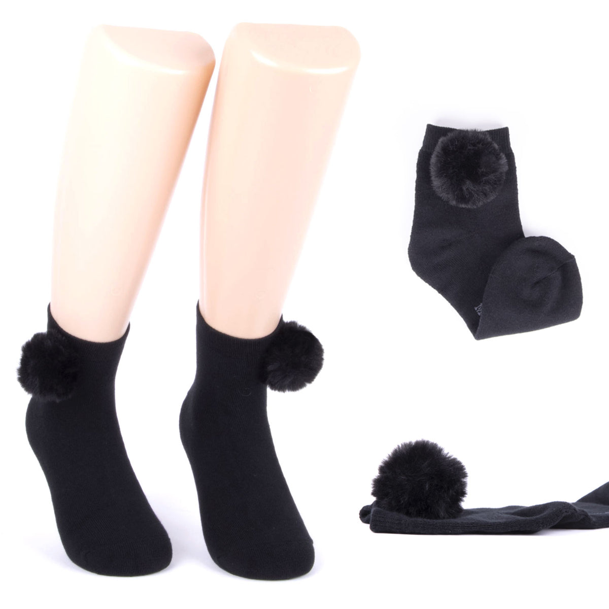 Calzini donna pile Meritex 326 con pompon 1 pz.