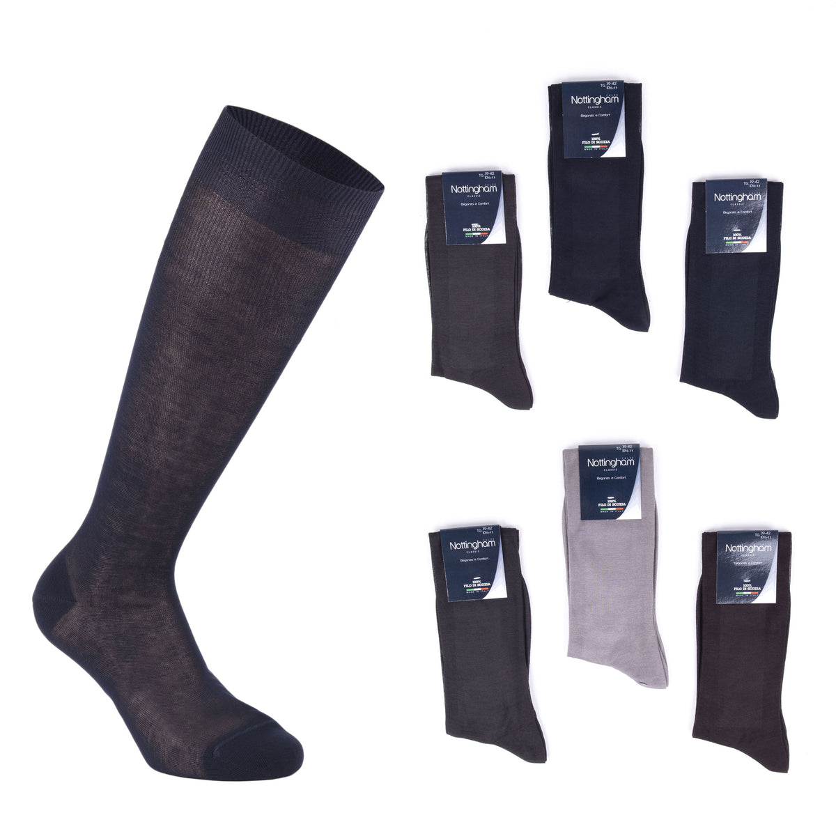 Calze uomo filo di scozia Nottingham 850 lunghe 6 paia