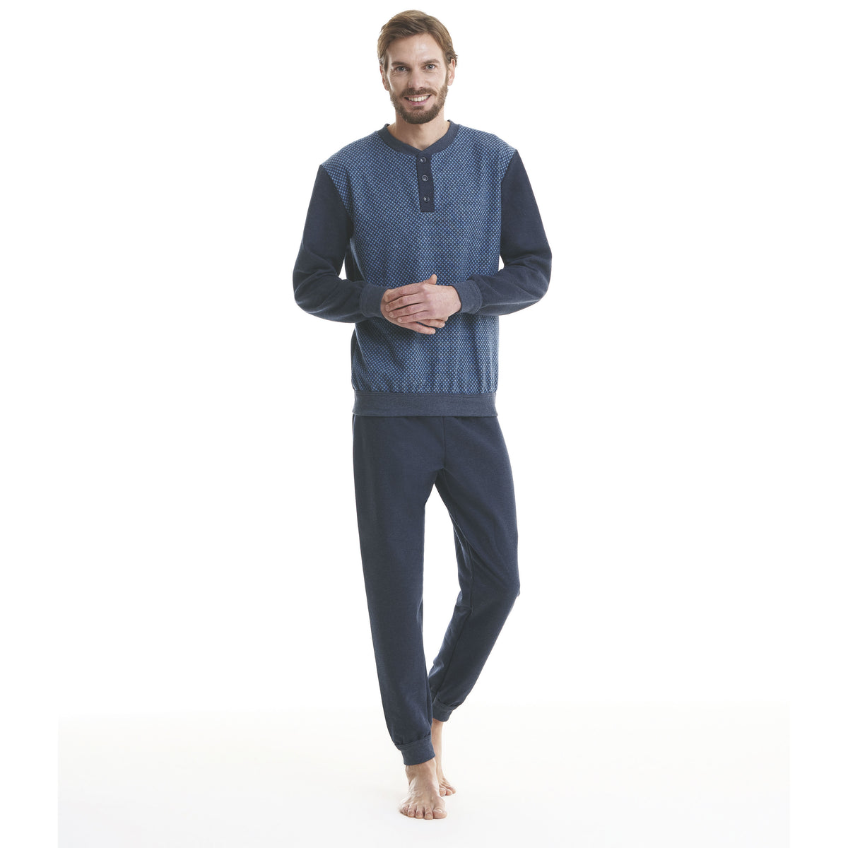 Pigiama uomo Ambro U8510.22 punto milano bluette