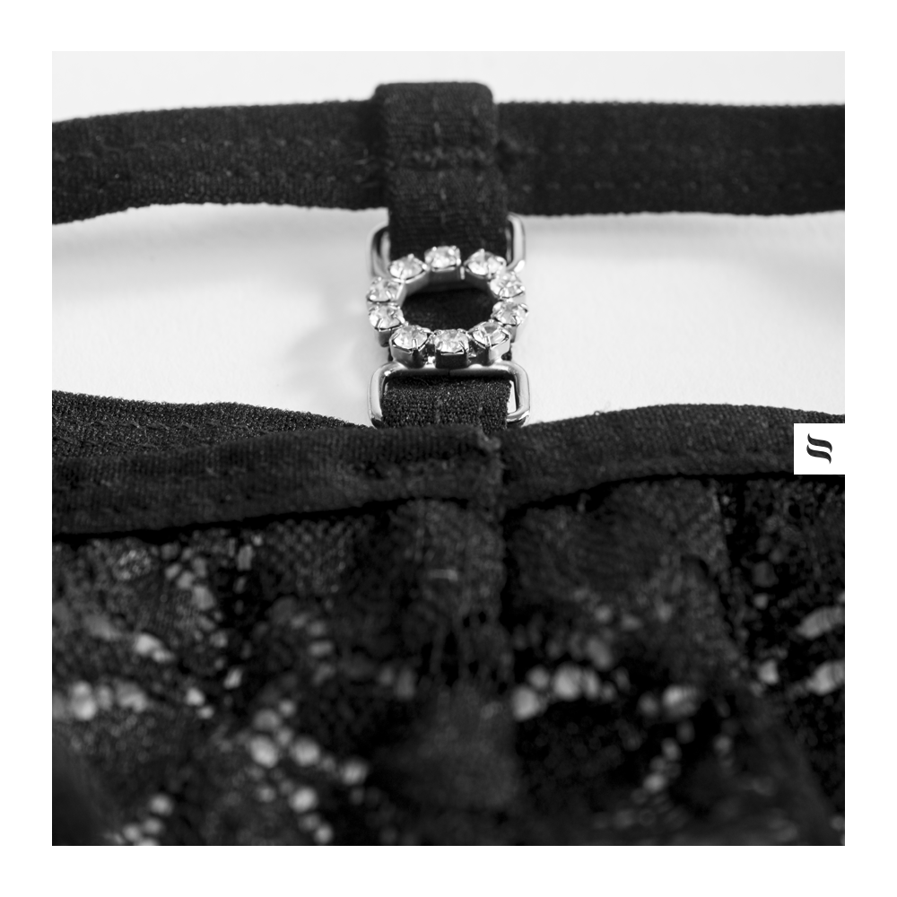 Sexy corsetto reggicalze + perizoma Obsessive 860- Cor-1  nero 2 pz.