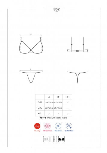 Sexy completino reggiseno + perizoma 862-SET-1 Obsessive 