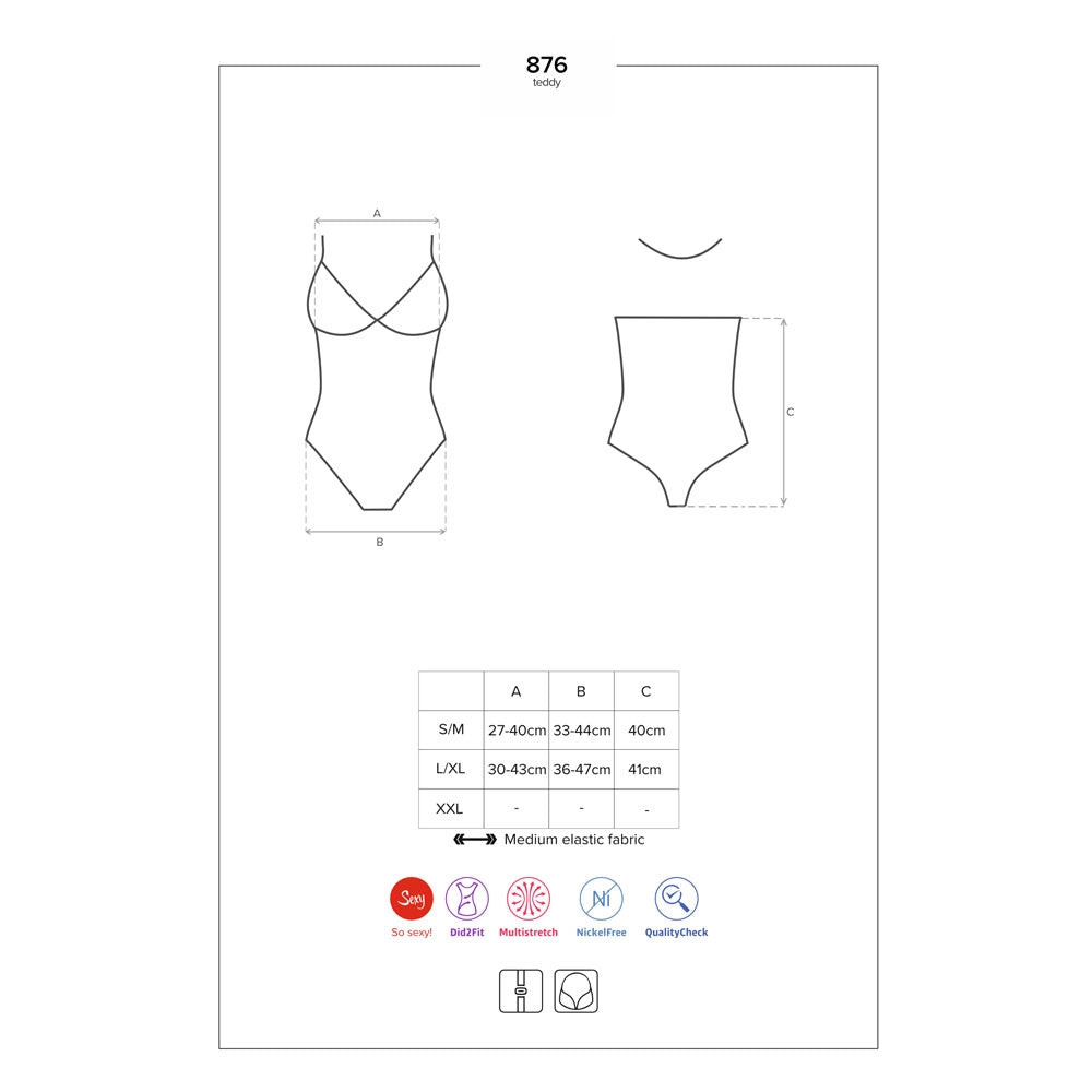 Body sexy Obsessive articolo 876-TED-1 trasparente pois