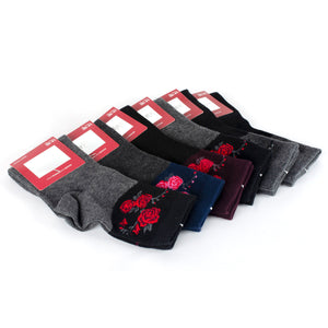 Calze donna caldo cotone Meritex 3515 fiori 6 paia