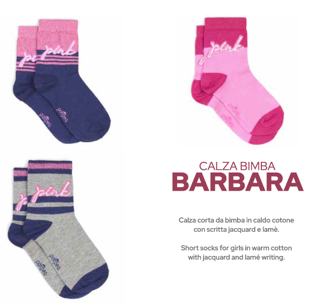 Calze corte caldo cotone bimba Pompea Junior Barbara 6 paia