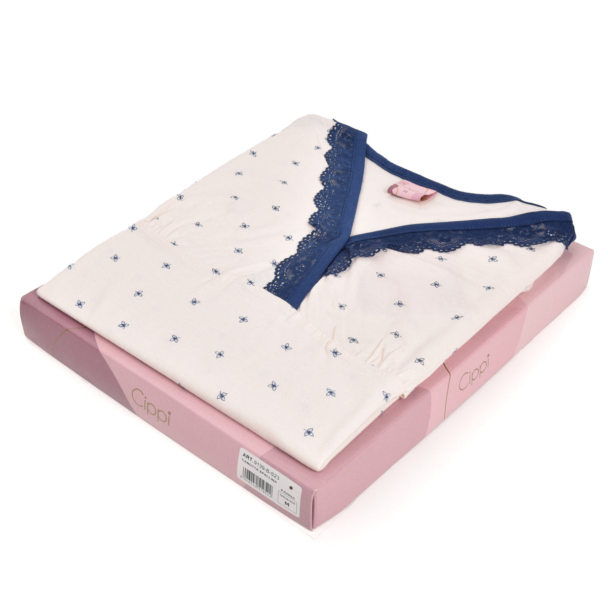 Camicia da notte donna Cippi 9139-B-S23 panna 100% cotone