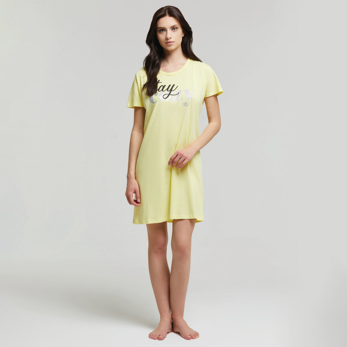 Maxi t-shirt donna cotone giallo Pompea Dora