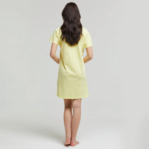 Maxi t-shirt donna cotone giallo Pompea Dora