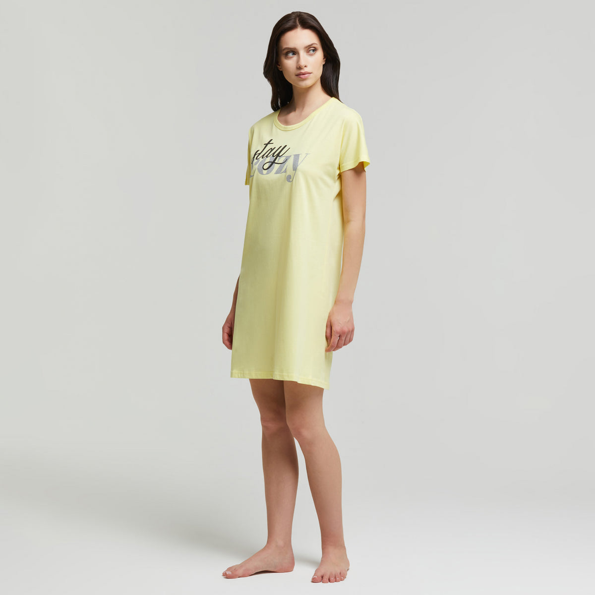 Maxi t-shirt donna cotone giallo Pompea Dora